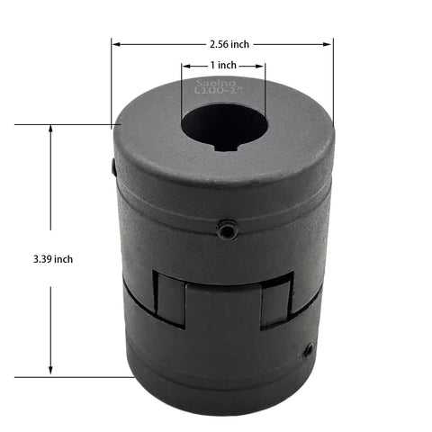 L Jaw Flexible Coupling 1 Inch Bore Three Piece With Rubber Spider For Log Splitters Delivers Durable Power Transmission