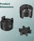 Dimensions of One Half To Three Quarters Inch L Jaw Flexible Shaft Coupling Set with Buna N Spider shown with measurements