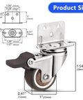 Heavy Duty Casters Set Of 4 With Brake For Baby Beds Carts And Cabinets 1 Inch L Shape Side Mount TPR Plate Wheels