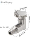 L-shaped Spring Grease Oil Cup Cap for M6x1 Thread, nickel-plated, dimensions shown, industrial lubrication drip cap for lathe machine.