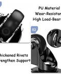 2-Inch L-Shaped Caster Wheel Set 4-Pack Heavy Duty Side Mount Casters With PU Rubber Wheels No Noise For Bed Cabinet Plant Stand Furniture Up To 150 Kg 330 Lbs Capacity Includes Screws For Easy Install close-up of PU material and rivets