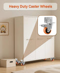 2-Inch L-Shaped Side Mount Caster Wheels Set Of Four Heavy Duty Casters with Brake and Polyurethane Wheels on Cabinet