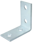 Six Piece L Shaped Connector Brackets For One And Five Eighth Inch Strut Channel Four Hole 90 Degree Angle Fittings Three Sixteenth Inch Thick Silver Fits Half Inch Bolt