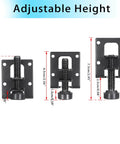Heavy Duty Beefy L Shaped Furniture Leveling Feet With Lock Nuts For Workbenches And Cabinets 16 Piece Adjustable Table Leg Levelers Built To Last For Wardrobe Bed Bookcase Black OwnMy showing adjustable height dimensions.