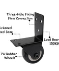 2-Inch L-Shaped Caster Wheel Set 4-Pack Heavy Duty Side Mount Casters With PU Rubber Wheels No Noise For Bed Cabinet Plant Stand