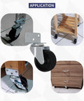 L Shaped Side Mount Furniture Casters With Locking 2 Inch Wheels Heavy Duty 500 Lbs Capacity For Furniture Cabinets And Baby Beds Smooth 360 Degree Swivel With Double Ball Bearings Durable PP Material Set Of 4 With Screws application on furniture