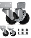 L Shaped Side Mount Furniture Casters With Locking 2 Inch Wheels Heavy Duty 500 Lbs Capacity For Furniture Cabinets And Baby Beds