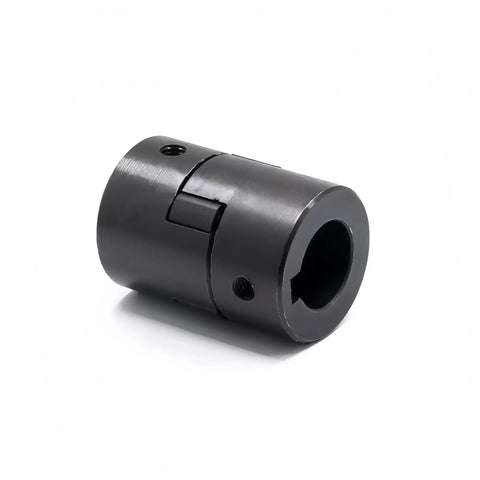 Flexible L075 3-Piece L-Jaw coupling kit with an NBR rubber insert, compact drive, 1/2 in and 3/4 in bore options, shown in side view