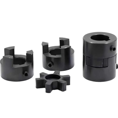 L075 Flexible L Jaw Coupling Set With Buna N NBR Rubber Spider For Compact Power Transmission And Shaft Alignment Three Piece