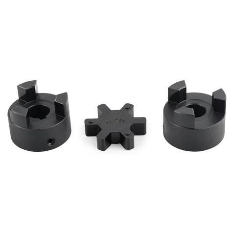 Efficient L075 3 piece L-Jaw coupling set with 5/8 inch bore and 3/16 inch keyway for industrial equipment