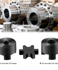 1/2" to 3/4" L075 Flexible 3-Piece L-Jaw Coupling Coupler Set & Rubber Spider for Log Wood Splitter Hybrid Equipment displayed