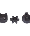 L075 L Jaw 3 Piece Coupling Set For Log Splitters And Hydraulic Equipment With Two Hubs And NBR Insert HT250 Steel For Efficient Torque Transfer