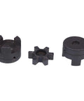 L075 L Jaw 3 Piece Coupling Set for Log Splitters and Hydraulic Equipment with Two Hubs and NBR Insert HT250 Steel
