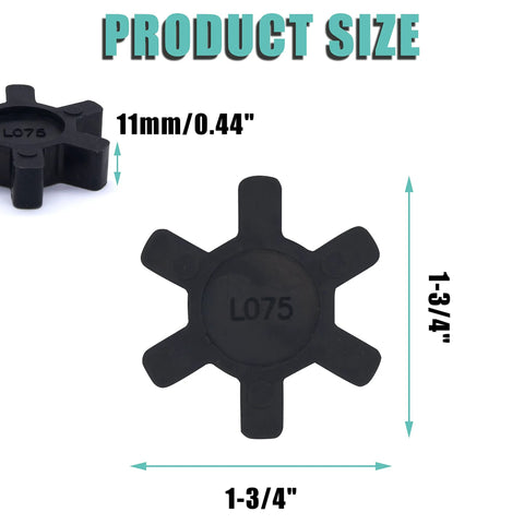 Flexible L075 NBR Rubber Spider Insert For L Jaw Coupling showing dimensions