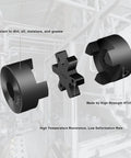 1/2" to 3/4" L075 Flexible 3-Piece L-Jaw Coupling Coupler Set & Rubber Spider for Log Wood Splitter Hybrid Equipment