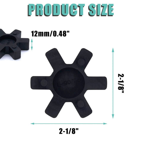 Flexible L095 NBR Rubber Spider Insert Solid Spider Center Inserts Fits for Lovejoy Martin L-Jaw Coupling (4 Pack)