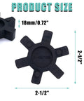 Flexible L100 NBR Rubber Spider Insert For Lovejoy And Martin L Jaw Couplings, 2.5 Inch Outer Diameter, Size Dimensions