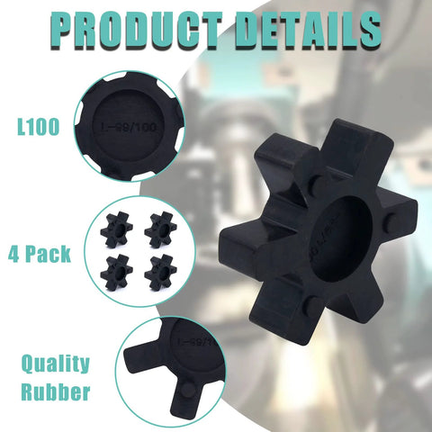 Flexible L100 NBR Rubber Spider Insert For Lovejoy And Martin L Jaw Couplings 2.5 Inch Outer Diameter Solid Spider Center