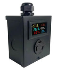 L6-30 Twist Lock Outlet Meter Box Kit With Heavy Duty Steel Enclosure Receptacle LCD Ammeter And Voltmeter Cable Gland And Screws For 240V Circuits