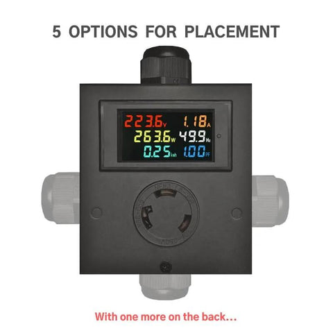 L6-30 Twist Lock Outlet Meter Box Kit With Heavy Duty Steel Enclosure Receptacle LCD Ammeter And Voltmeter Cable Gland And Screws