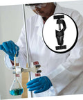 Scientist using 2 Pack Boss Head Clamps for Right Angle Lab Stands Heavy Duty Zinc Alloy Clamp Poles Adjustable Clips in lab setup