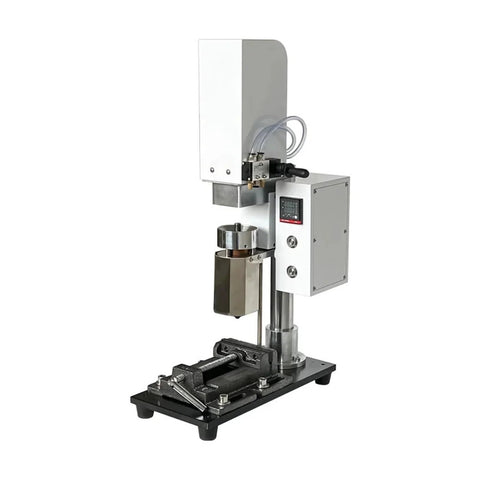 Versatile 30 Gram Vertical Injection Molding Machine for laboratory use with pneumatic plastic mold equipment and 220 volt plug-and-play control panel