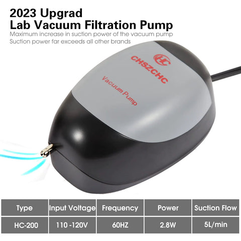Lab Vacuum Filtration Pump For Fast Liquid Filtration, Pro Grade Vacuum Pump with rust-proof housing and 2023 upgrades