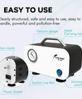 Powerful 10 Liters Per Minute Portable Lab Vacuum Pump Oil Free Diaphragm Filtration System with vacuum gauge and carrying handle