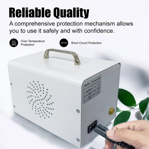 Lab Diaphragm Vacuum Pump For Filtration, Portable And Oil Free Oilless Design, rear view with power connection, West Tune