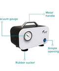 Oil Free Diaphragm Lab Vacuum Pump Portable For Filtration With Ten Liters Per Minute Capacity, metal handle, vacuum gauge.