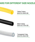 Yellow, black, and transparent tubing for Lab Vacuum Filtration Pump for Quick Liquid Filtration in Distillation Setups, various sizes.