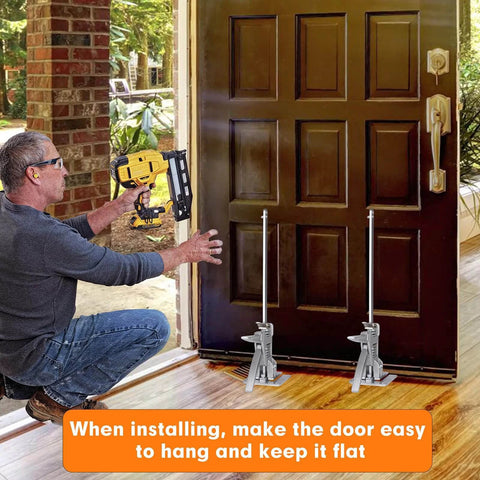 Labor Saving Arm Jack 2 Pack, Hand Lifting Jack Tool used for installing wooden door for smooth motion and stable alignment