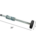 Orange Ladder Leveler Pair With 4 Inch Rubber Feet For Extension Ladders Adjustable Leg Stabilizers shown with measurements