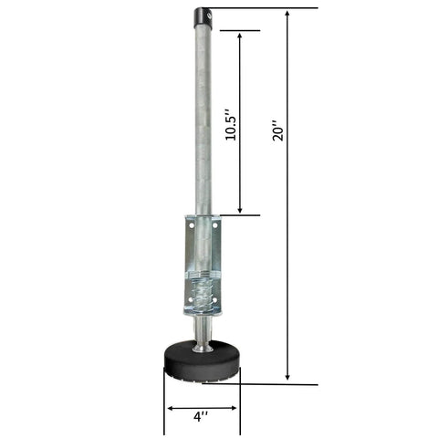 Side view of Orange Ladder Leveler Pair With 4 Inch Rubber Feet For Extension Ladders Adjustable Leg Stabilizers 20 Inch Non Slip 360