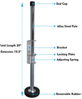 Adjustable Ladder Leveler Pair For Stairs And All Surfaces Anti Skid Alloy Steel Feet With Removable Rubber Caps side view