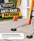 Adjustable Ladder Leveler With Anti Slip Rubber Feet For Stable Extension Ladders Universal Stair Stabilizer Rust Proof Design Heavy Duty Leveling Feet Safe Easy Positioning On Any Job Site, showing anti-skid patterns.