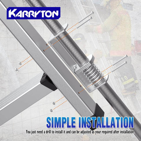 Close-up of Sturdy Blue Ladder Levelers For Type II, I And IA Extension Ladders Up To 32 Feet With Anti Slip Threaded And Adjustable Legs