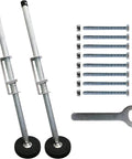 Adjustable Ladder Leveler Pair For Stairs And All Surfaces Anti Skid Alloy Steel Feet With Removable Rubber Caps and tools