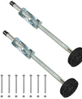 Orange Ladder Leveler Pair With 4 Inch Rubber Feet For Extension Ladders Adjustable Leg Stabilizers 20 Inch Non Slip 360 Degree Pivot Anti Skid Rubber Pads Heavy Duty Ladder Accessories For Uneven Surfaces