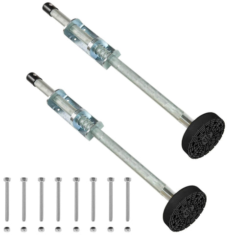 Orange Ladder Leveler Pair With 4 Inch Rubber Feet For Extension Ladders Adjustable Leg Stabilizers 20 Inch Non Slip 360 Degree Pivot Anti Skid Rubber Pads Heavy Duty Ladder Accessories For Uneven Surfaces