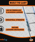 Ladder Leveler With Rubber Feet For Extension Ladders Stabilizer Attachments industrial strength, secure locking mechanism, Xtenda-Leg design.