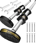 Adjustable Ladder Leveler With Anti Slip Rubber Feet For Stable Extension Ladders Universal Stair Stabilizer Rust Proof Design Heavy Duty Leveling Feet Safe Easy Positioning On Any Job Site with tools and bolts included.