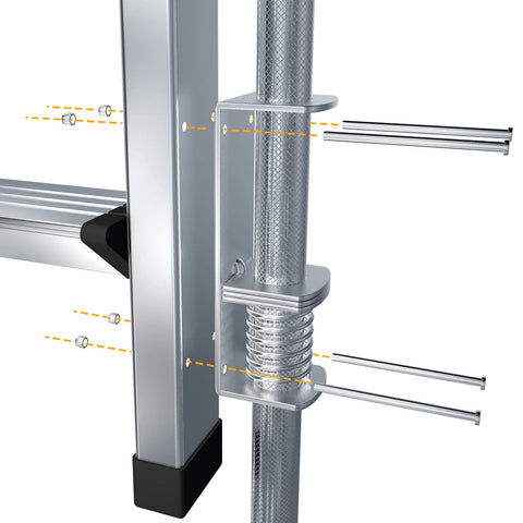 Close-up of Ladder Levelers For Type II I And IA Extension Ladders Up To 32 Feet With Anti Slip Threaded Adjustable Legs
