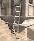 Ladder Levelers For Type II I And IA Extension Ladders Up To 32 Feet With Anti Slip Threaded Adjustable Legs installed on stairs