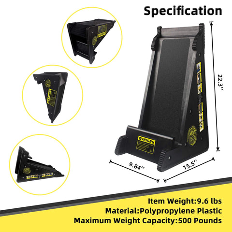Sturdy Ladder Leveler And Stabilizer For Stairs And Extension Ladders With Built In Storage Easy To Use No Slip Ground Gripper Triangle Safety Design