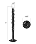 Lag Screws #14 x 3 Inch Heavy Duty Construction Wood Screws 1lb Box 38 Pieces with Torx Drive Washer Head Black Epoxy Coating