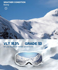 Lagopus Ski Snowboard Goggles UV Protection Anti Fog For Men Women Youth in snowy mountain setting, blue sky