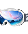 Lagopus Ski Snowboard Goggles UV Protection Anti Fog For Men Women Youth with mountain reflection in lens