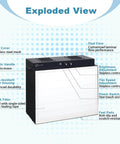 Exploded view of Laminar Flow Hood With H13 HEPA Filter 20 By 15 Inches FFU Class 100 ISO 5 Clean Bench with labeled features