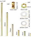 Lamp Pipe Kit With Lock Nuts And Washers For Chandelier Ceiling Light DIY One Eighth IP Thread Zinc Plated Steel, six pipe sizes.